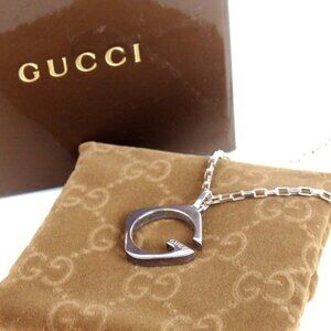 Authentic GUCCI G logo Necklace Ag925 [Used]